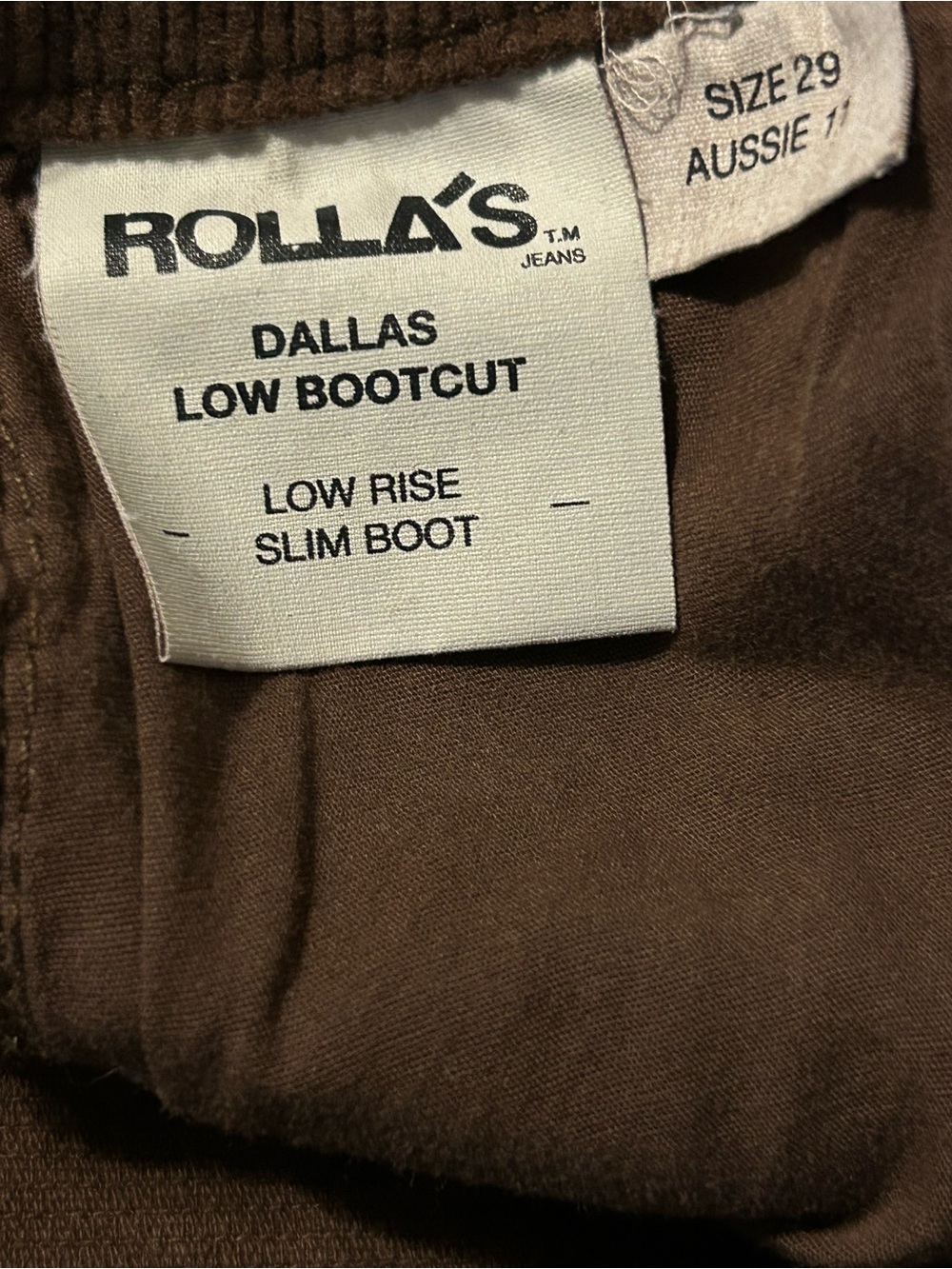 ROLLA'S Dallas Bootcut Lowrise Corduroy Pant 29x31 Granola Coastal Cowgirl EUC - Picture 9 of 16